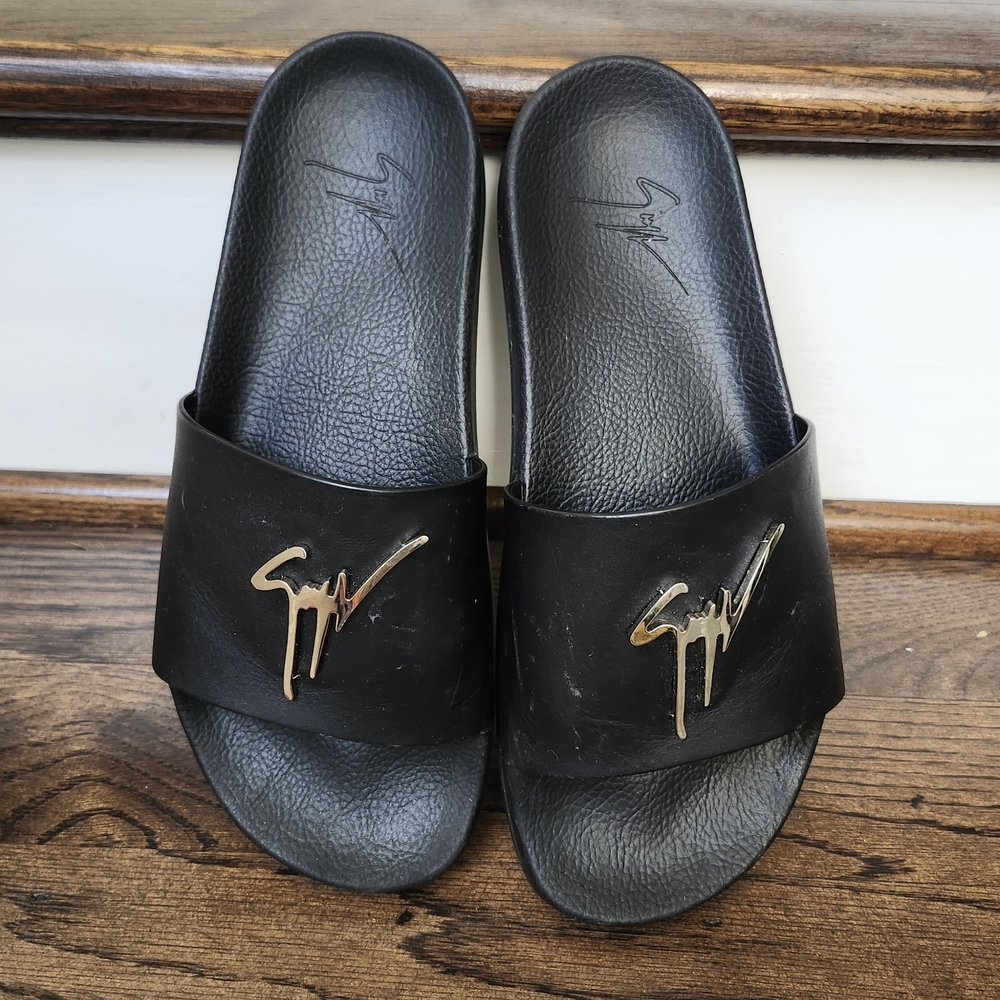 Salvatore Ferragamo Black Slide Sandals